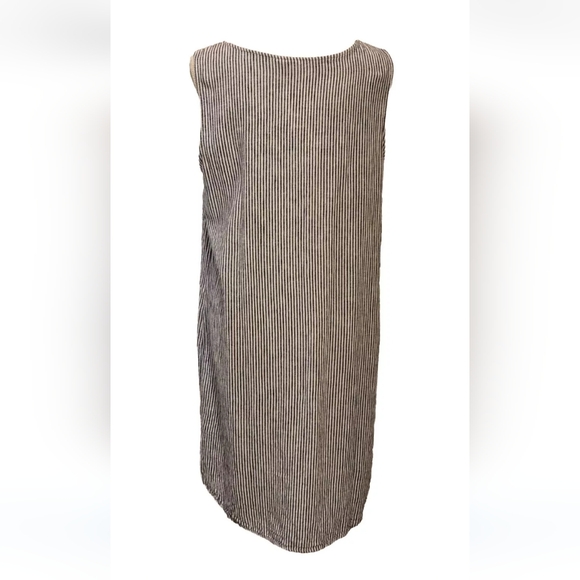 GAP BlueWhite Stripe Knee Length Beach Resort  Lounge Wear Linen Blend Dress L - Picture 6 of 10